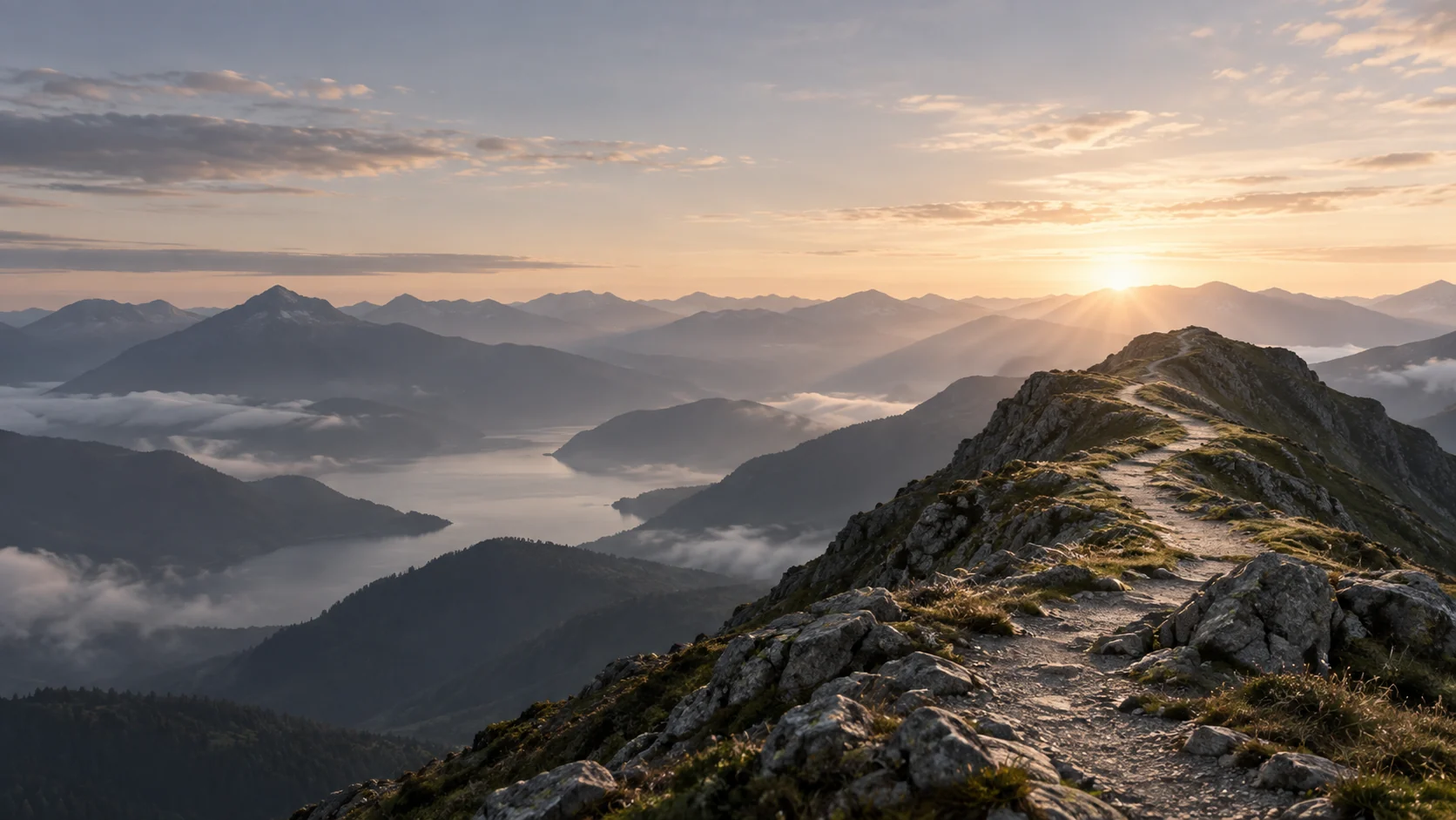 Berglandschaft mit weitem Horizont